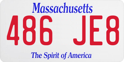 MA license plate 486JE8