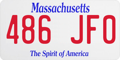 MA license plate 486JF0