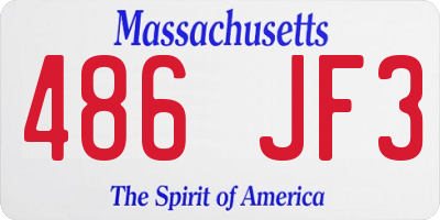 MA license plate 486JF3