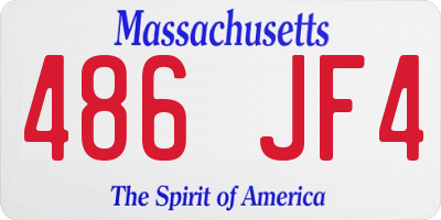 MA license plate 486JF4