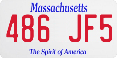 MA license plate 486JF5