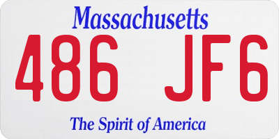 MA license plate 486JF6