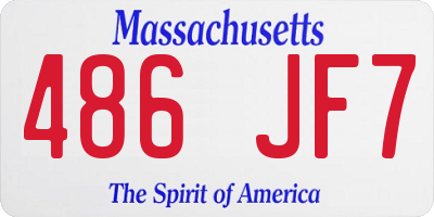 MA license plate 486JF7