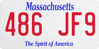 MA license plate 486JF9