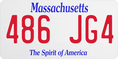 MA license plate 486JG4