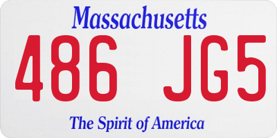 MA license plate 486JG5