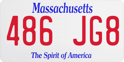 MA license plate 486JG8