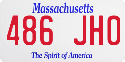 MA license plate 486JH0