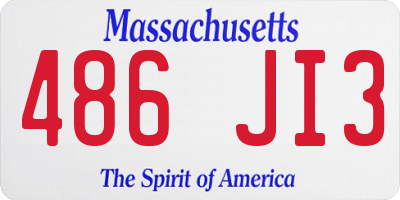 MA license plate 486JI3