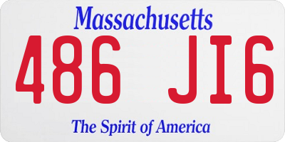 MA license plate 486JI6
