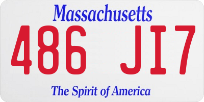 MA license plate 486JI7