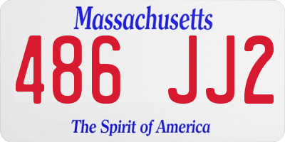 MA license plate 486JJ2