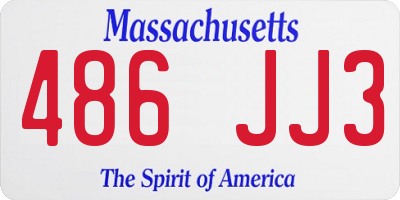 MA license plate 486JJ3
