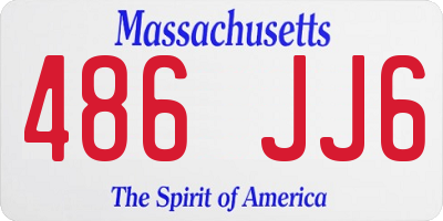 MA license plate 486JJ6