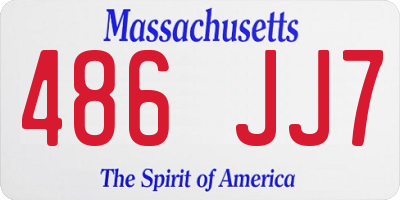 MA license plate 486JJ7