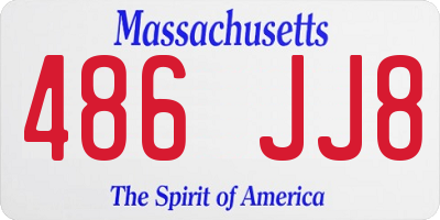 MA license plate 486JJ8