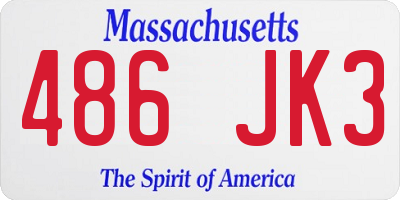 MA license plate 486JK3