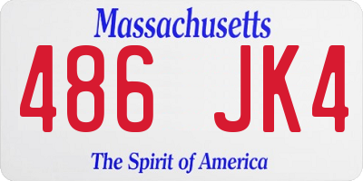 MA license plate 486JK4