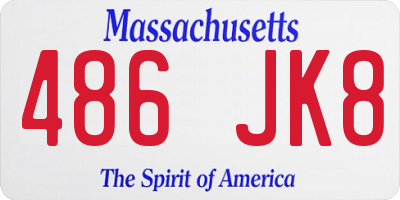 MA license plate 486JK8