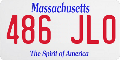 MA license plate 486JL0