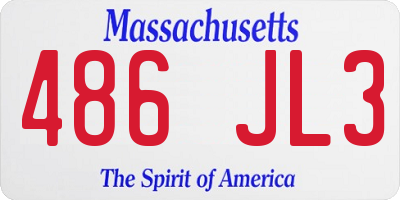 MA license plate 486JL3