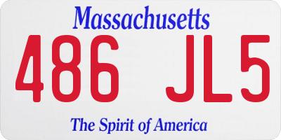MA license plate 486JL5