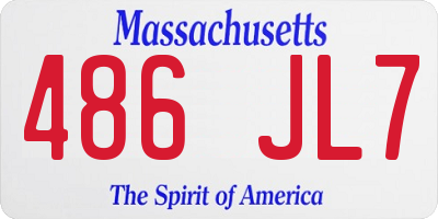MA license plate 486JL7