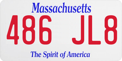 MA license plate 486JL8