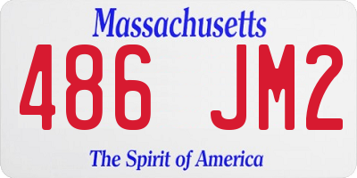 MA license plate 486JM2