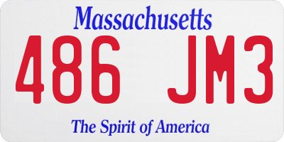 MA license plate 486JM3