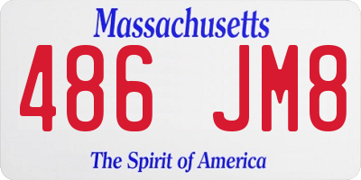 MA license plate 486JM8