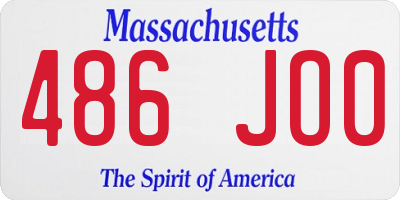 MA license plate 486JO0