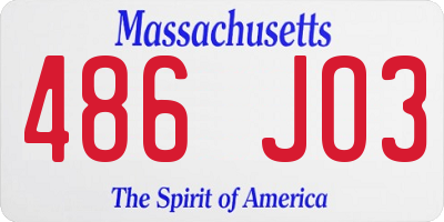 MA license plate 486JO3