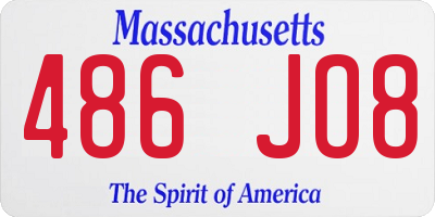 MA license plate 486JO8
