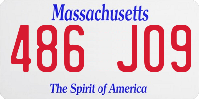 MA license plate 486JO9