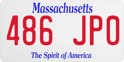 MA license plate 486JP0