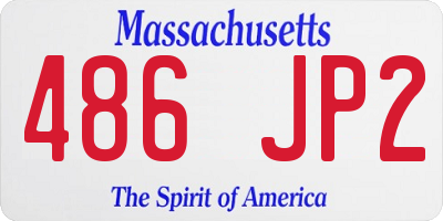 MA license plate 486JP2
