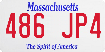 MA license plate 486JP4