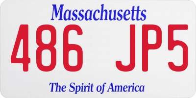 MA license plate 486JP5