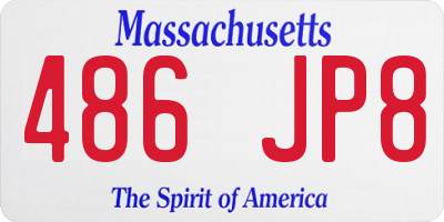 MA license plate 486JP8