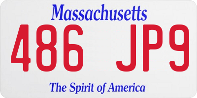 MA license plate 486JP9