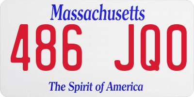 MA license plate 486JQ0