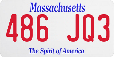 MA license plate 486JQ3