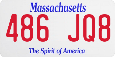 MA license plate 486JQ8