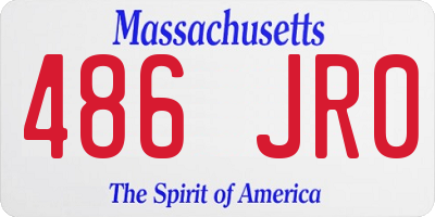 MA license plate 486JR0