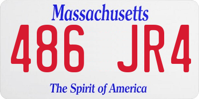 MA license plate 486JR4