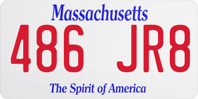 MA license plate 486JR8