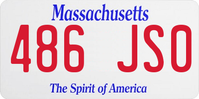 MA license plate 486JS0