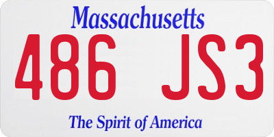 MA license plate 486JS3