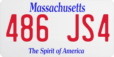 MA license plate 486JS4